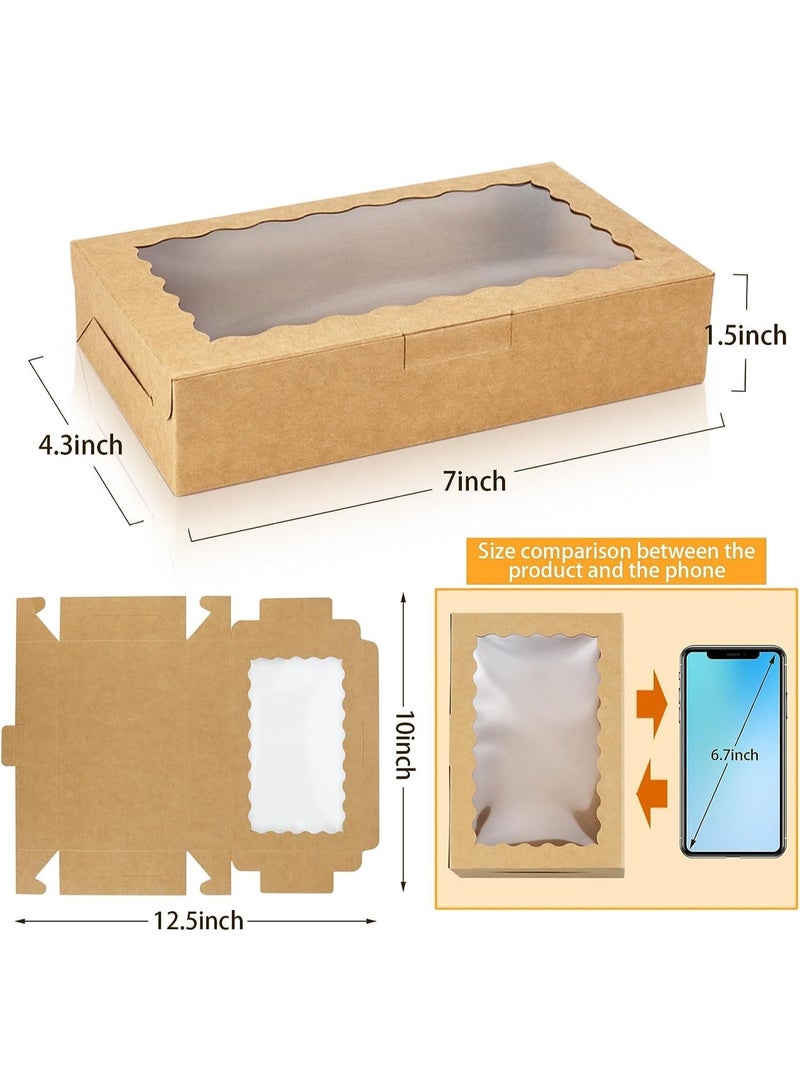 CLENEA 30 Pack Small Kraft Cookie Box with Clear Window, Cake Boxes, Small Gift Box Container for Dessert, Pastry, Candy, Packaging, Wedding, Christmas, Birthday, Baby Shower - Image 3
